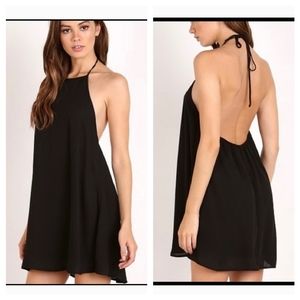 Show Me Your Mumu Black Katy Halter Mini Dress size M